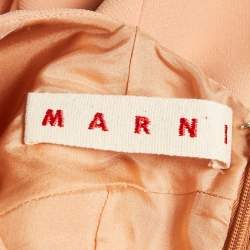 Marni Orange Crepe Pleated Sleeveless Short Dress M