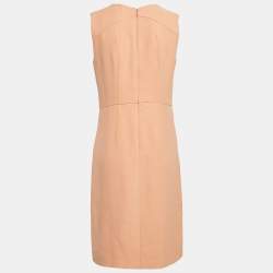 Marni Orange Crepe Pleated Sleeveless Short Dress M