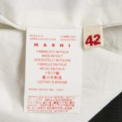 Pre Owned Marni Blue Printed Cotton Blend Sleeveless Short Dress M