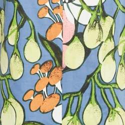 Pre Owned Marni Blue Printed Cotton Blend Sleeveless Short Dress M