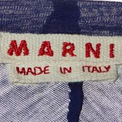 Marni Navy Blue Cotton Knit Deep Neck T-Shirt M