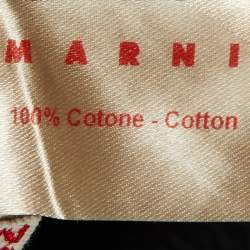 Marni Navy Blue Cotton Knit Deep Neck T-Shirt M