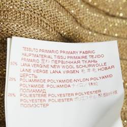 Marni Gold Pleated Lurex Knit Midi Skirt S