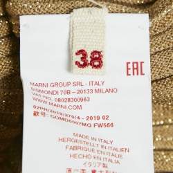 Marni Gold Pleated Lurex Knit Midi Skirt S