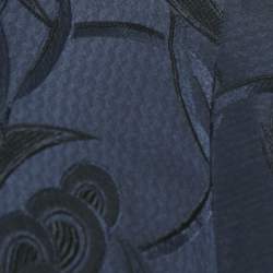 Marni Navy Blue Jacquard Silk Blend Blouse M