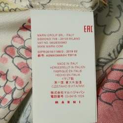 Marni Cream Printed Silk Shift Dress M