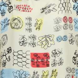 Marni Cream Printed Silk Shift Dress M
