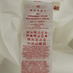 Pre Owned Marni White Cotton Sequined Collar Full Sleeve Shirt S