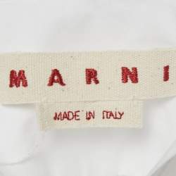 Pre Owned Marni White Cotton Sequined Collar Full Sleeve Shirt S