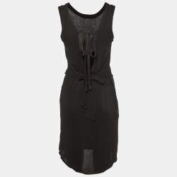 Pre Owned Marni Black Crepe Belted Sleeveless Mini Dress M