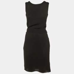 Marni Black Crepe Belted Sleeveless Mini Dress M
