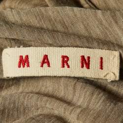 Marni Cream & Grey Wool Paneled Oversized Mini Dress M