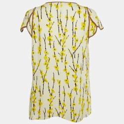 Marni Cream printed Silk Crepe Top M
