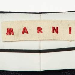 Marni Navy Blue Crepe Tapered Leg Trousers L