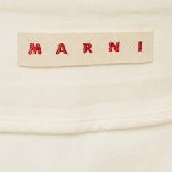 Marni White Denim Asymmetric Skirt XL
