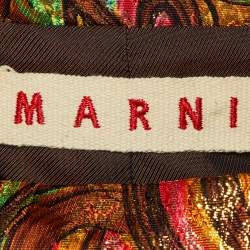 Marni Multicolor Printed Jacquard Cropped Jacket M