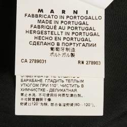 Marni Black Satin Rib Hem Sleeveless Top S