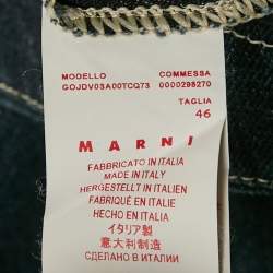 Marni Blue Denim Asymmetric Flared Midi Skirt XXL Waist 33"