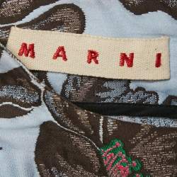 Marni Blue Floral Jacquard Shift Dress M