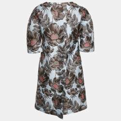 Marni Blue Floral Jacquard Shift Dress M