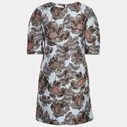 Marni Blue Floral Jacquard Shift Dress M
