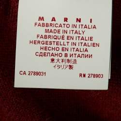 Marni Red/Blue Wool Knit Button Front Cardigan L
