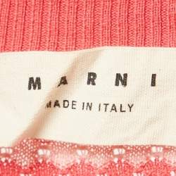 Marni Pink Honeycomb Pattern Cotton Sleeveless Jumper M