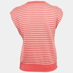 Marni Pink Honeycomb Pattern Cotton Sleeveless Jumper M
