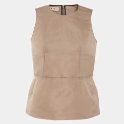 Marni Beige Satin Sleeveless Top S