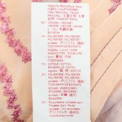 Marni Peach Taffeta Embroidered Eyelet Detail Skirt S