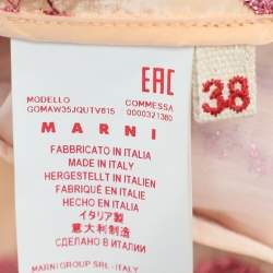 Marni Peach Taffeta Embroidered Eyelet Detail Skirt S