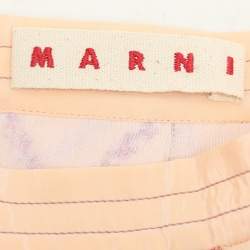 Marni Peach Taffeta Embroidered Eyelet Detail Skirt S