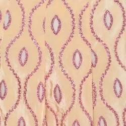 Marni Peach Taffeta Embroidered Eyelet Detail Skirt S