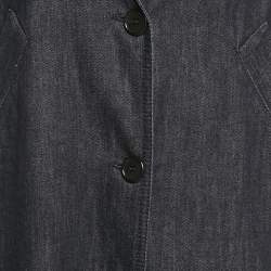 Pre Owned Marni Blue Denim Sleeve Print Oversized Coat S