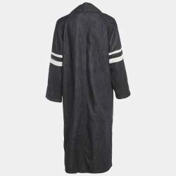 Pre Owned Marni Blue Denim Sleeve Print Oversized Coat S