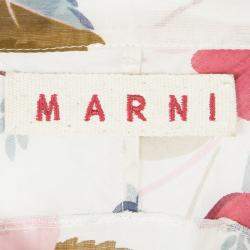 Marni Multicolor Floral Printed Cotton Long Sleeve Blouse S