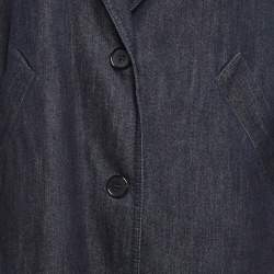 Pre Owned Marni Dark Blue Denim Button Front Long Coat S