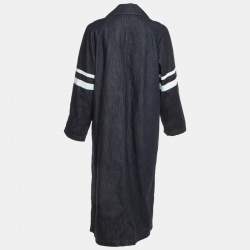 Pre Owned Marni Dark Blue Denim Button Front Long Coat S