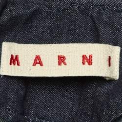 Pre Owned Marni Dark Blue Denim Button Front Long Coat S