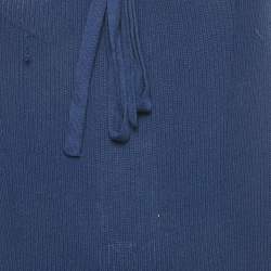 Pre Owned Marni Blue Rib Knit Tie-Up Detail Tank Top S