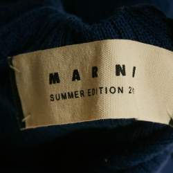 Pre Owned Marni Blue Rib Knit Tie-Up Detail Tank Top S