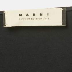 Pre Owned Marni Black Cotton Blend Pleated Knee Length Skirt S