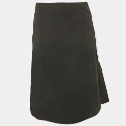 Pre Owned Marni Black Cotton Blend Pleated Knee Length Skirt S