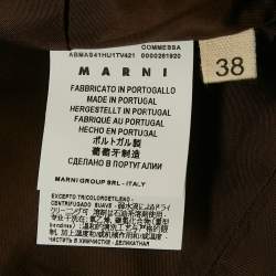 Pre Owned Marni Green Printed Crepe Midi Dress S