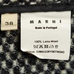 Pre Owned Marni Black/White Knitted Wool Pockets Open Front Jacket S