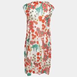 Pre Owned Marni Multicolor Floral Printed Cotton Sleeveless Midi Dress L