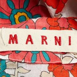 Pre Owned Marni Multicolor Floral Printed Cotton Sleeveless Midi Dress L