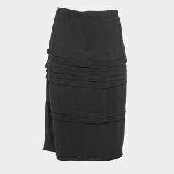 Pre Owned Marni Black Crepe Knee Length Skirt L