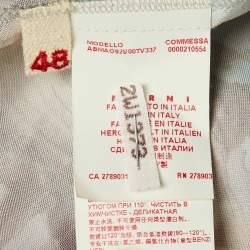 Pre Owned Marni Brown Printed Satin Pleated Shift Dress L