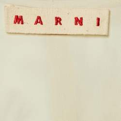 Pre Owned Marni Brown Printed Satin Pleated Shift Dress L